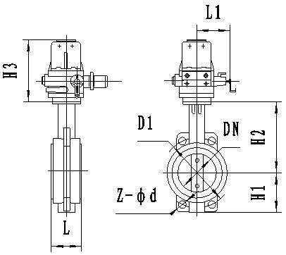 電（diàn）動對夾蝶閥